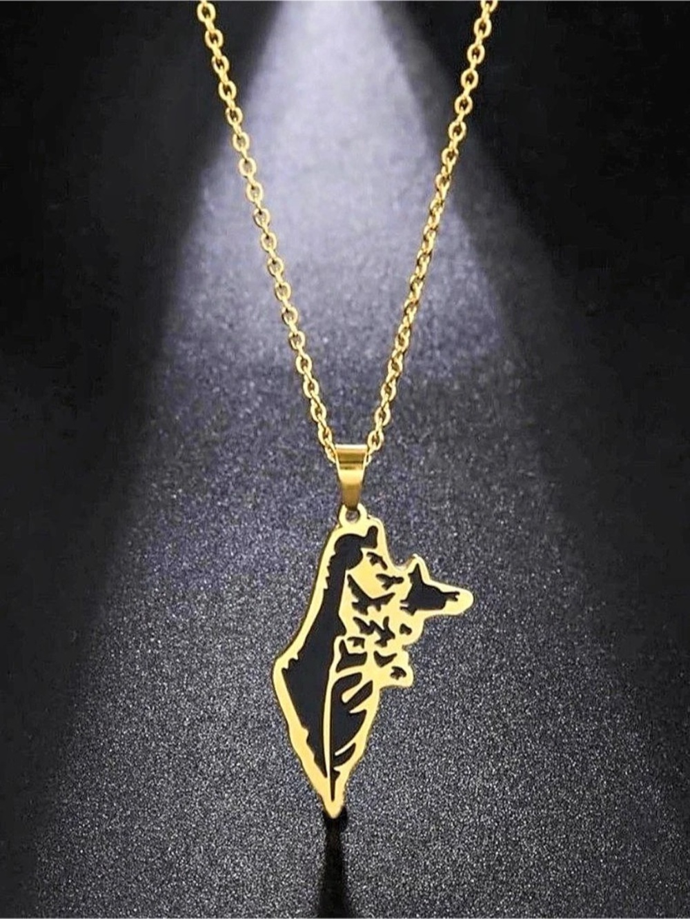 Gold & Black Pendant Necklace